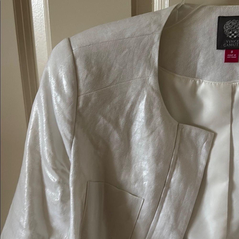 Vince Camuto Women's White Jacket Size 8 EUC - Picture 5 of 14